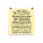 This Place Is Not A Place Of Honor - Ironic, Meme, Nuclear Waste, Live Laugh Love Parody Poster