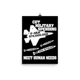Cut Military Spending, Meet Human Needs - Anti War, Leftist, Socialist Poster