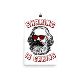 Sharing Is Caring - Karl Marx Silhouette, Socialist, Marxist, Democratic Socialism, Leftist Poster