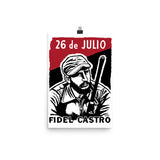 26 de Julio Fidel Castro - Cuban Revolution, Historical, Propaganda, Communist, Reproduction Poster
