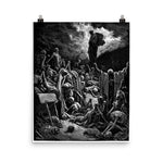 The Vision of the Valley of the Dry Bones - Gustave Doré, La Grande Bible de Tours, Aesthetic, Gothic, Metal Poster