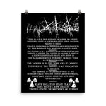 This Is Not A Place Of Honor - Waste Isolation Pilot Plant, Nuclear Waste, Radiation, Apocalypse, Meme Poster