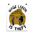 Wage Labor Is Theft - Anti Capitalist, Leftist, Socialist, Class War Poster