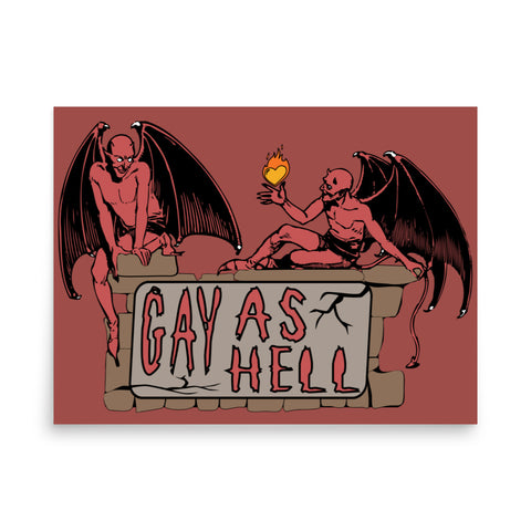 Gay As Hell - LGBTQ Pride, Meme, Demons Poster