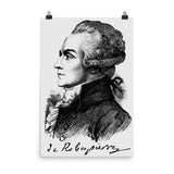 Maximilien de Robespierre Sketch - French Revolution, Jacobin, Revolutionary, Historical Poster