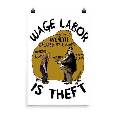 Wage Labor Is Theft - Anti Capitalist, Leftist, Socialist, Class War Poster