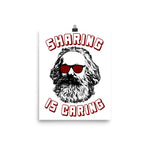 Sharing Is Caring - Karl Marx Silhouette, Socialist, Marxist, Democratic Socialism, Leftist Poster