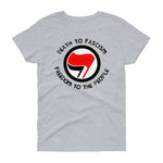 Death to Fascism, Freedom to the People - Anti Fascist Women's Cut T-Shirt