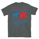 Republicans Are Red, Democrats Are Blue - Politics, Corruption, Third Party, Reform, Oligarchy, Duopoly, Meme T-Shirt