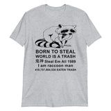 Born To Steal World Is A Trash - Raccoon Meme T-Shirt