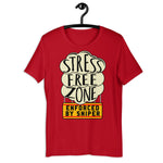 Stress Free Zone Enforced By Sniper - Oddly Specific, Meme T-Shirt